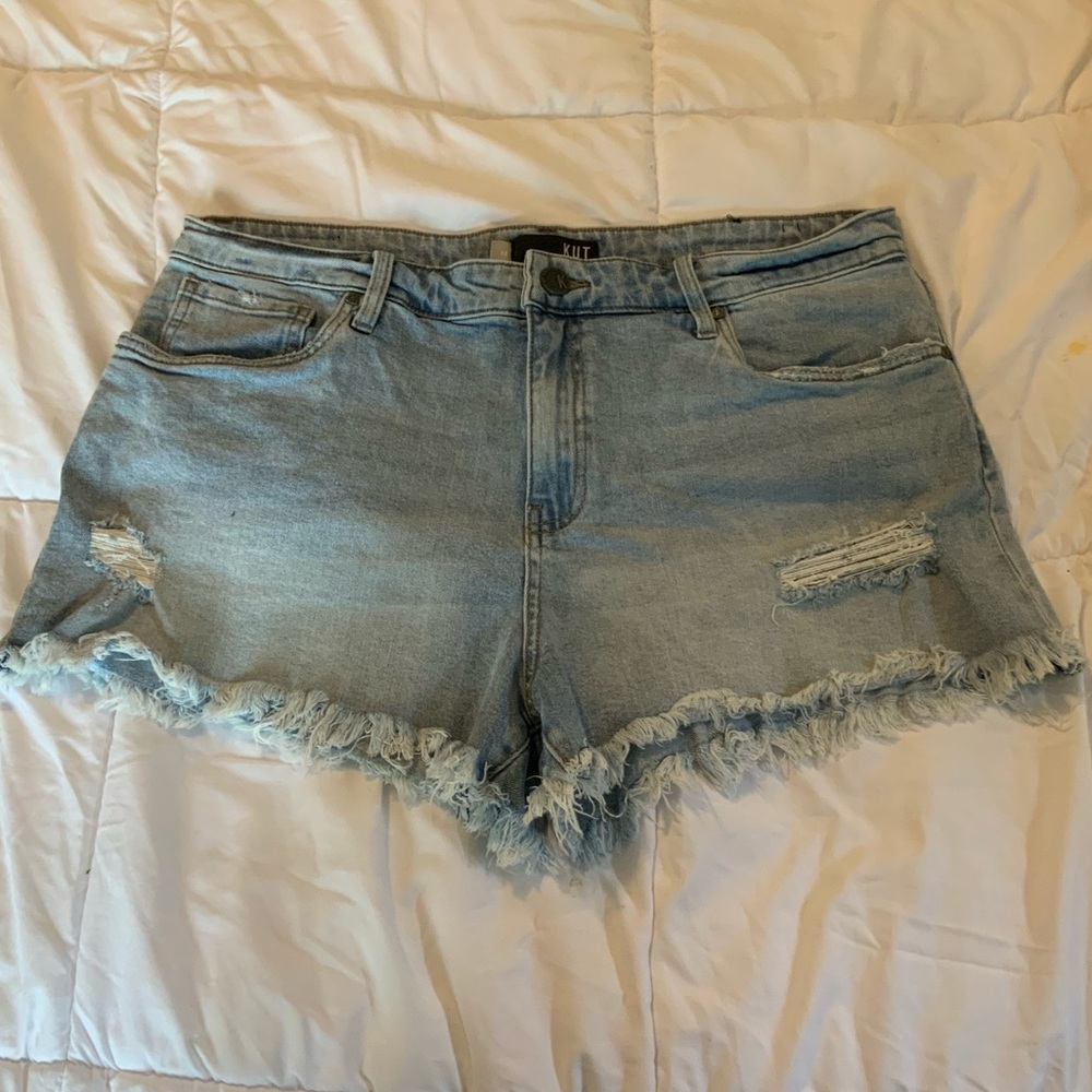 Kut from the Kloth Light Blue Distressed Denim Shorts